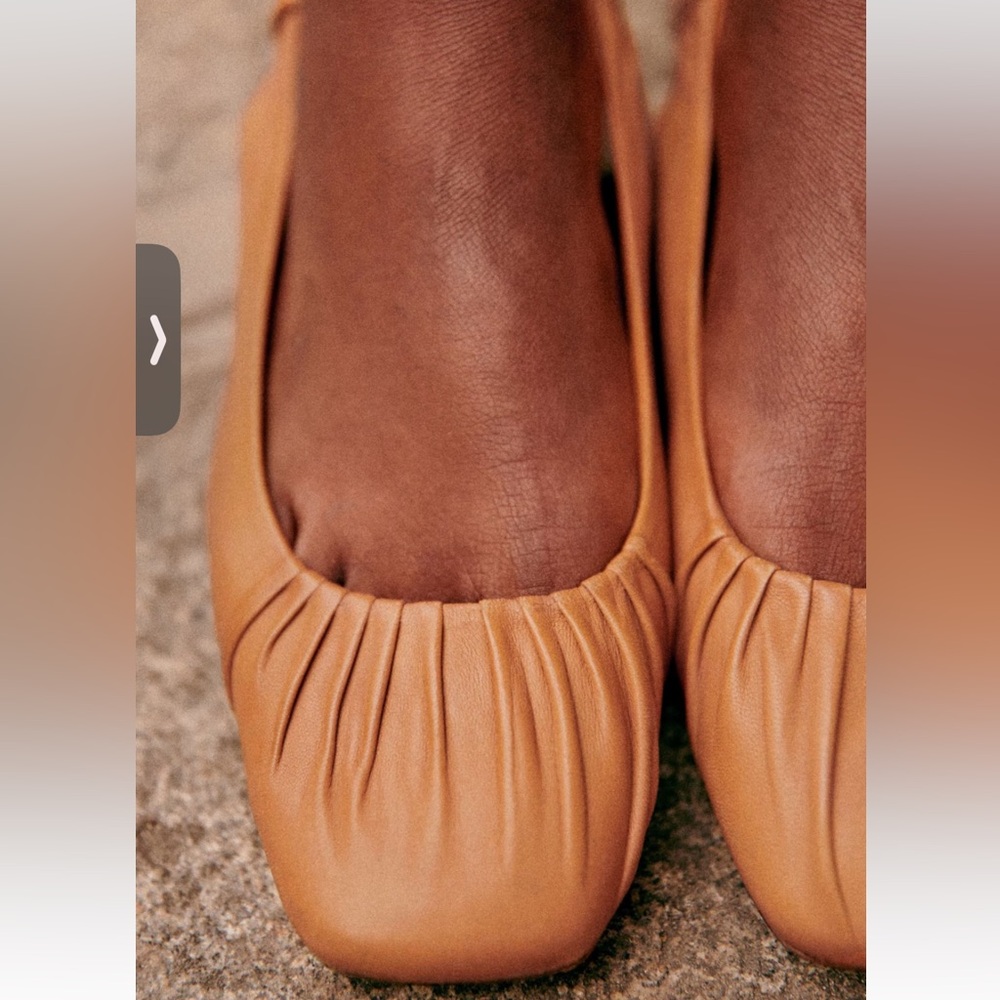 Sezane Mustard Tan Slingback Ballet Flats - Picture 2 of 7